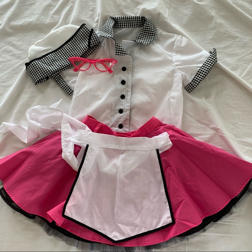 Girls 50s Diner Waitress Halloween Costume